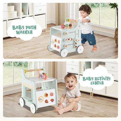 Montessori Push & Pull Walking Toy Dessert Ice Cream Cart
