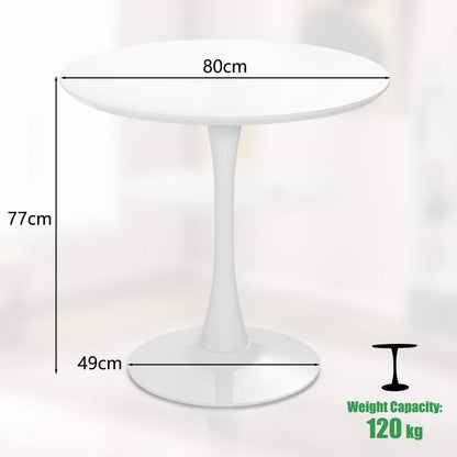 Giantex Round Dining Table, 80 CM Mid-Century Leisure Table for Small Places