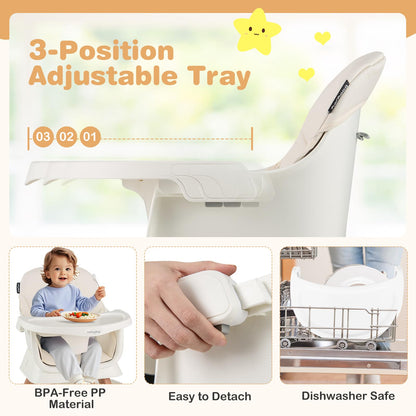 16-in-1 Baby High Chair, Convertible Highchair for Babies and Toddlers