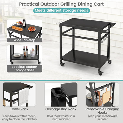 Giantex Outdoor Grill Cart - Pizza Oven Stand Table