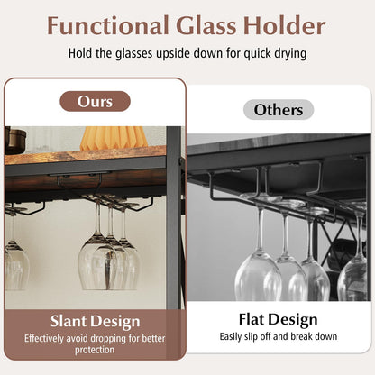 21 Bottle Wine Rack, Freestanding Floor Wine Bottle Organizer