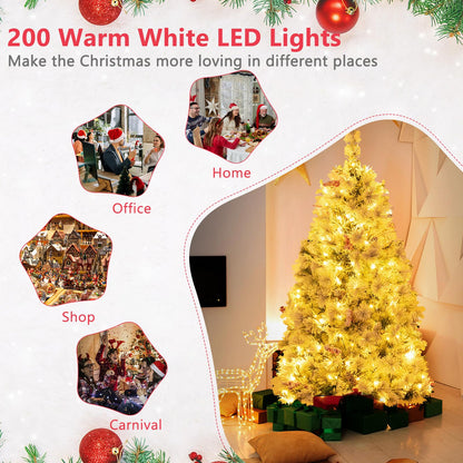 1.4M Hinged Flocked Christmas Tree with Pine Needles