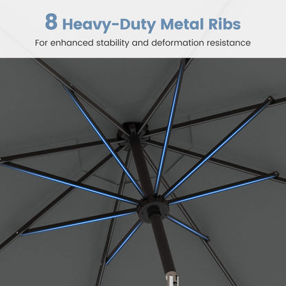 3 m Solar Patio Umbrella w/ 96 LED Lights, 9 Modes