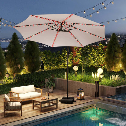 3 m Solar Offset Hanging Umbrella w/Base