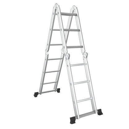 Giantex 7-in-1 12 Ft Folding Ladder, Multi Position Aluminium Extension Ladder